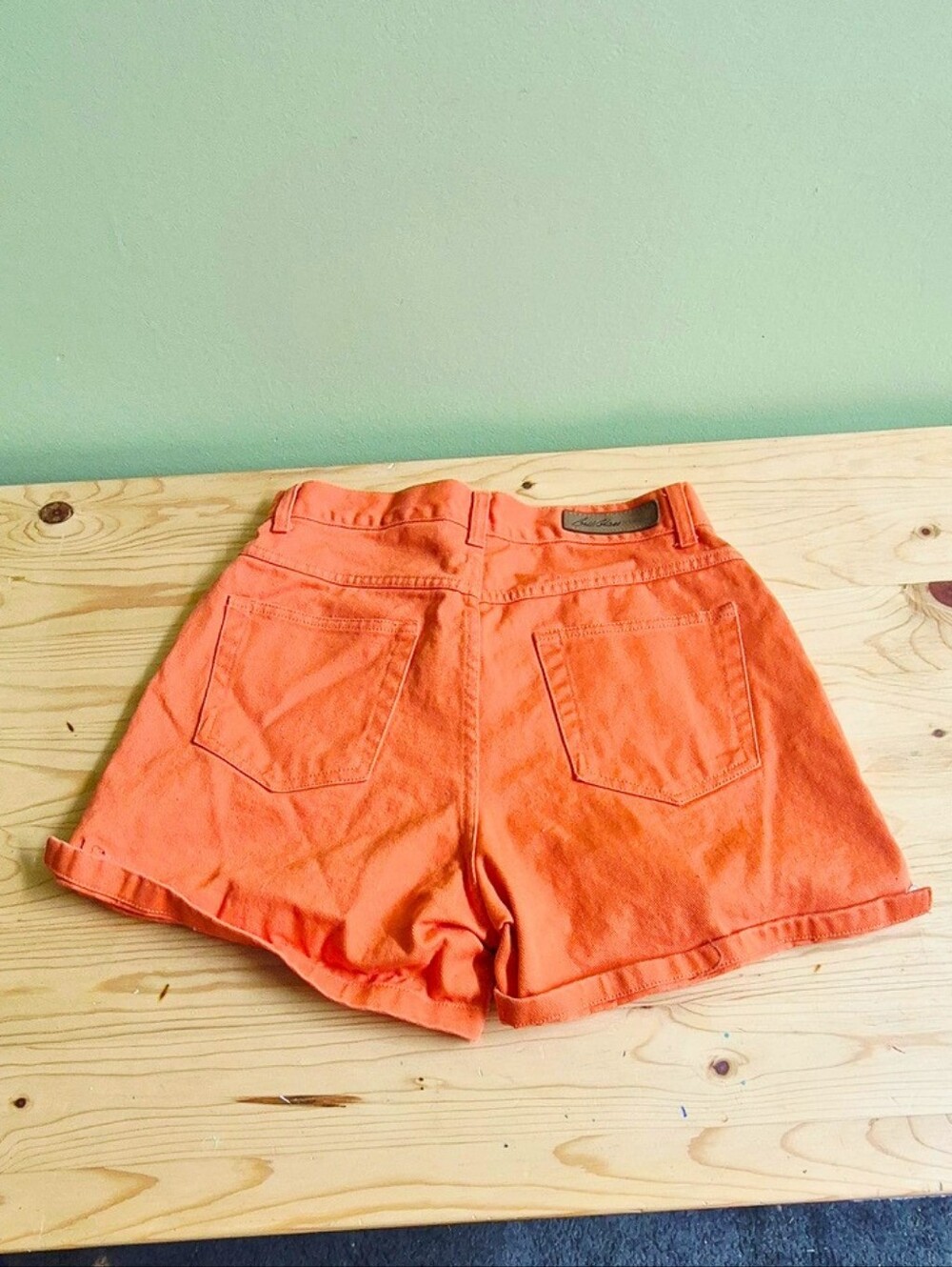 bebe Bright Orange Denim Shorts - Picture 3 of 7